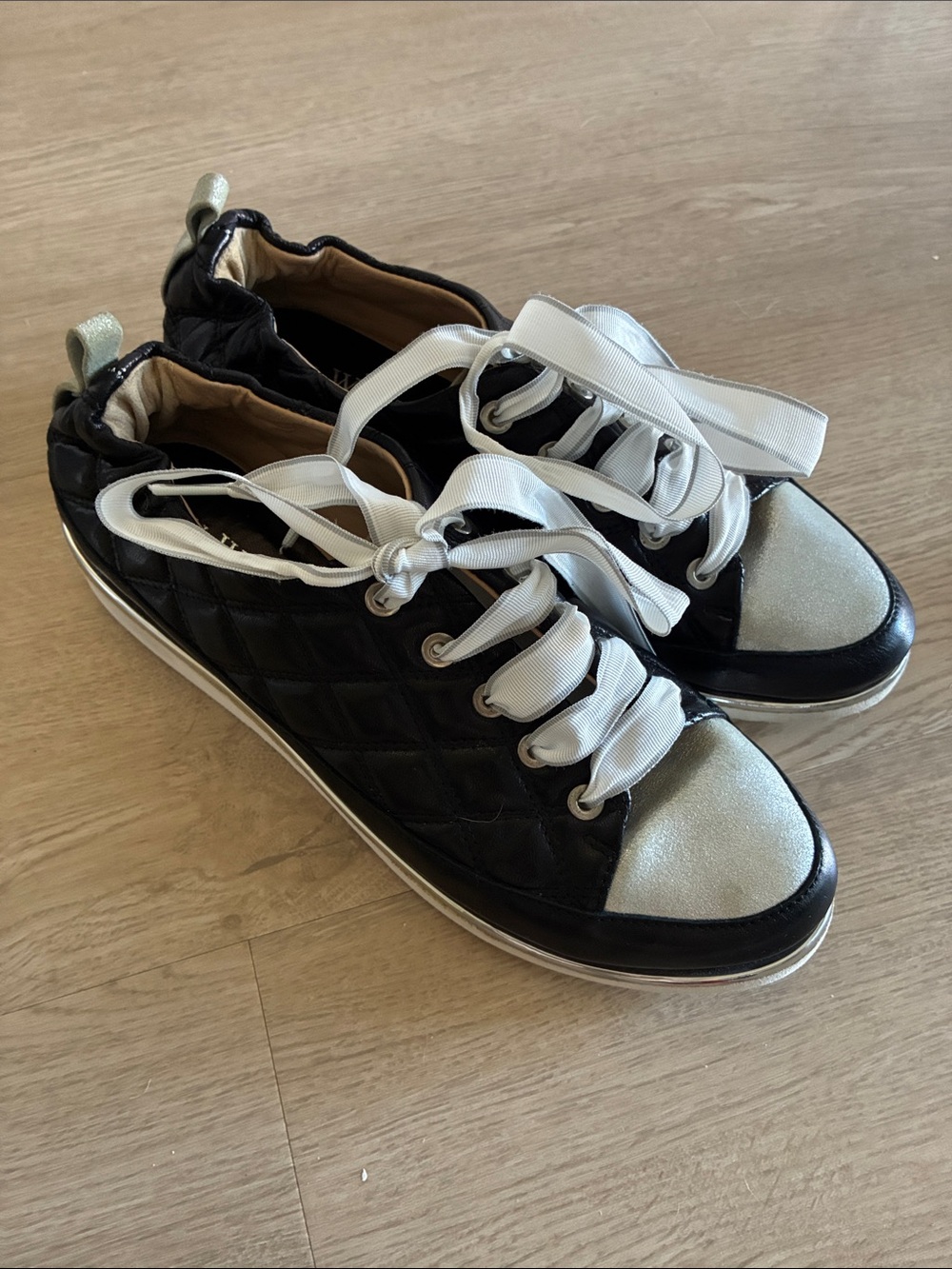 Ron White Novella quilted black silver 7 IT 37.5